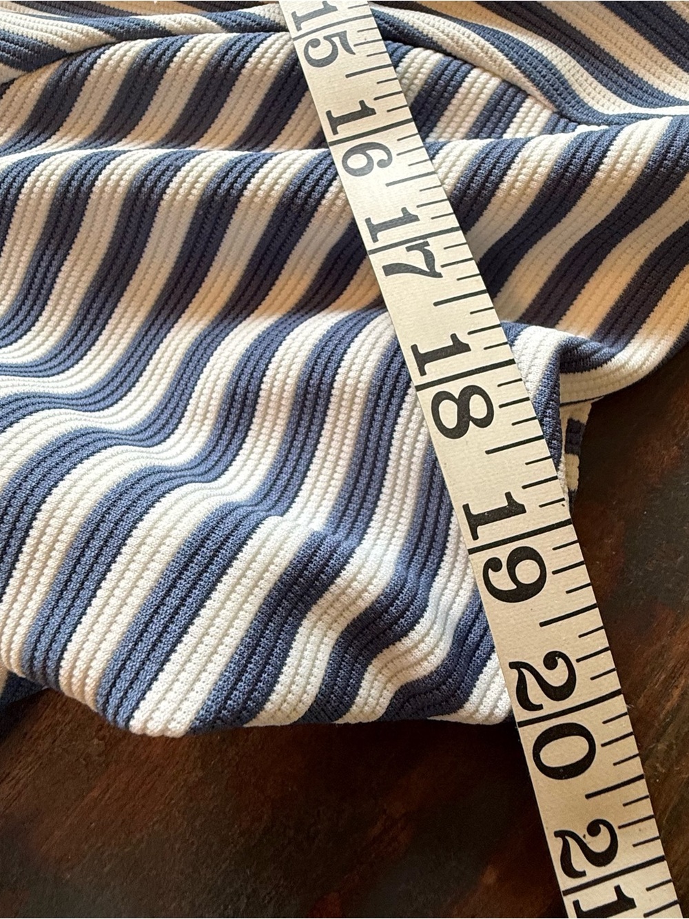 Monteau LA Mixed Stripe V-Neck A-Line Dress Women’s 2X Nautical Blue & White - Picture 5 of 7